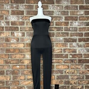Strapless Black Jumpsuit Cut- Out Sides